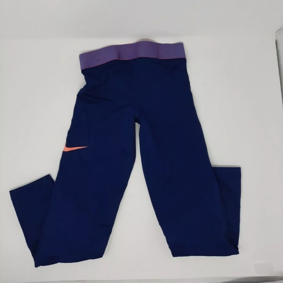 Nike Pro Blue Yoga Workout Pants Or Capris - Picture 3 of 5